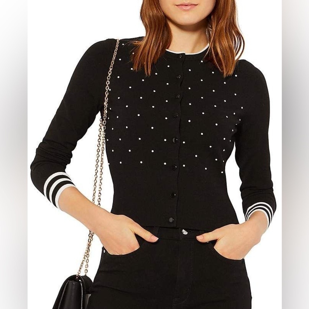 KAREN MILLEN
Faux-Pearl Embellished Cardigan size small